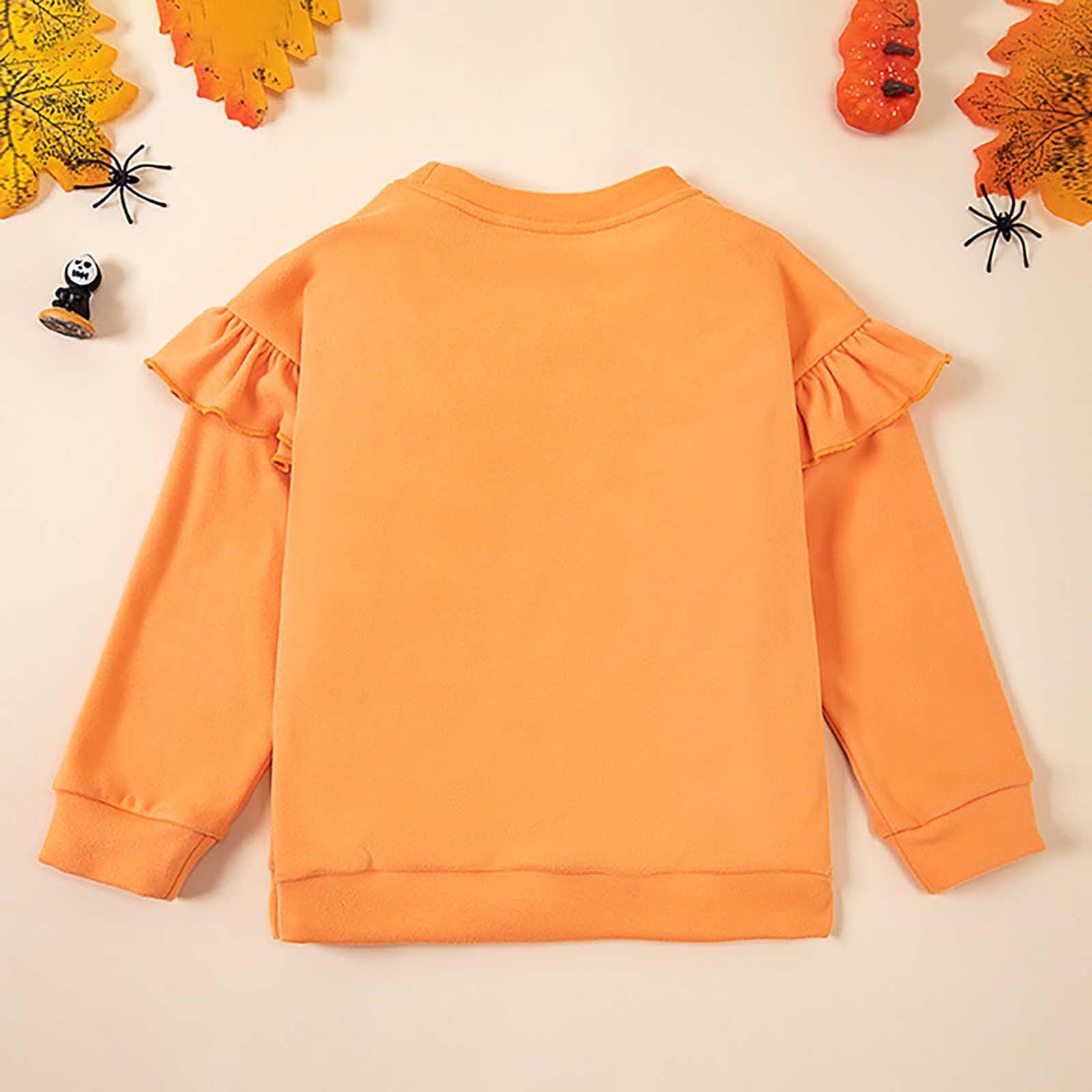 Generisch 2025 - Bébé Garçon Fille Hiver Manches Longues Tops Sweatshirt Vêtements Halloween Citrouilles S Bébé Fille Pull