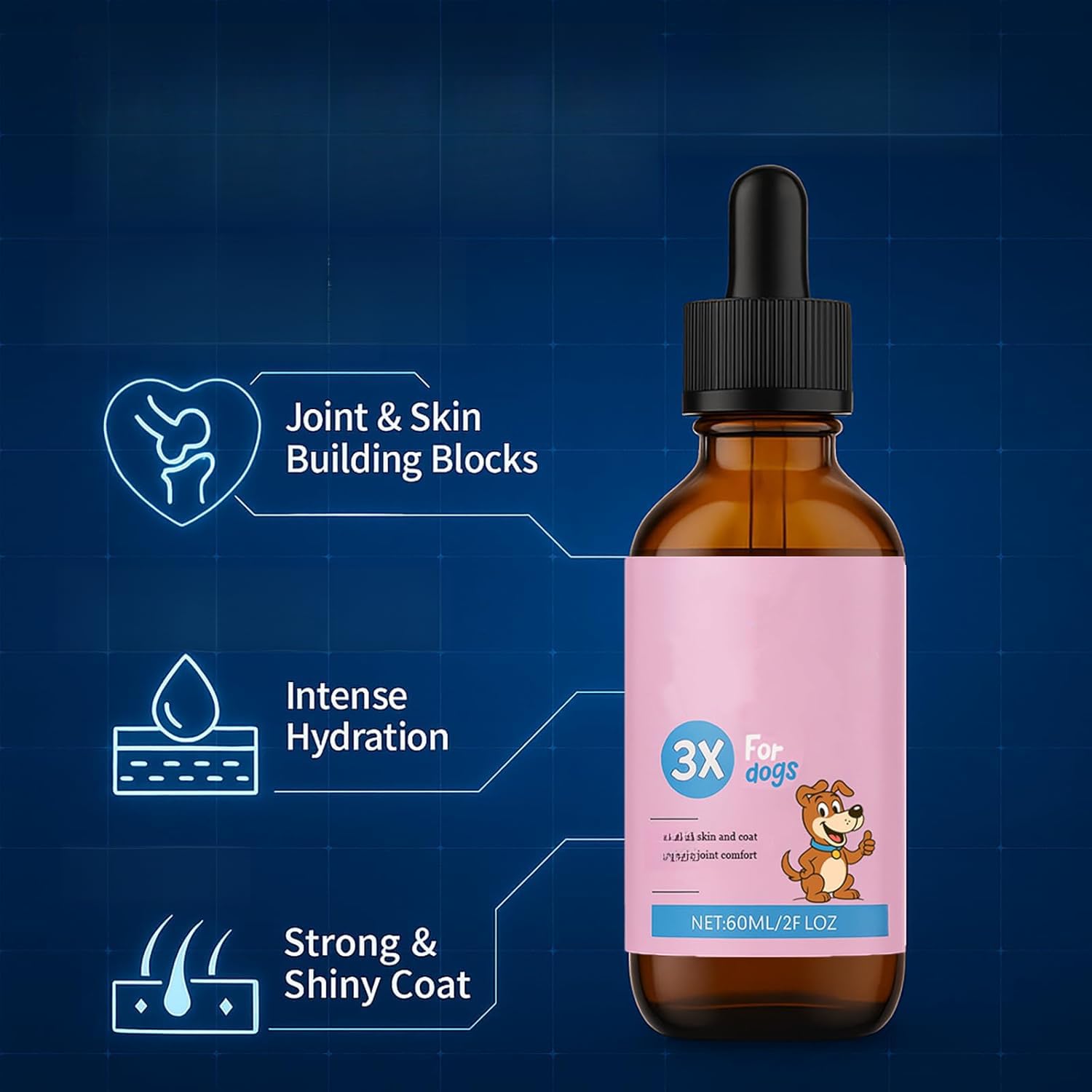 Collagène liquide de qualité supérieure pour chiens, mobilité pour tous les chiens ,1pcs