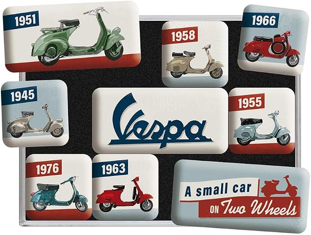 Nostalgic-Art 83110 Vespa - Model Chart, Magnet Set (9pcs)