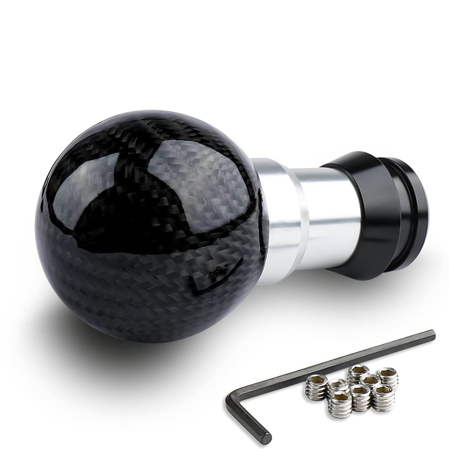 Replacement Retro Round Ball Design Car Gear Shift Knob Shifter Cover Gaiter for Mini Cooper R55 R56 R57 R58 R59 R60 R61 F54 F55 F56 F57 F60 (Carbon Fiber Black)