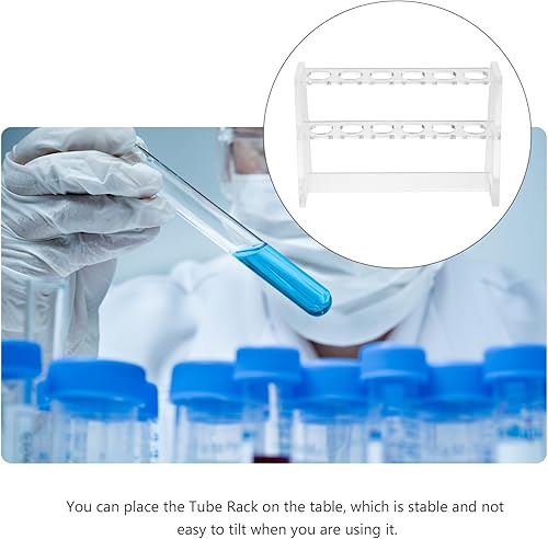 Miniatura 8 de Estante de tubo de ensayo de plástico para tubos de ensayo estante de tubo de ensayo acrílico transparente con 6 ranuras para tubos de 0.630 in (0.3