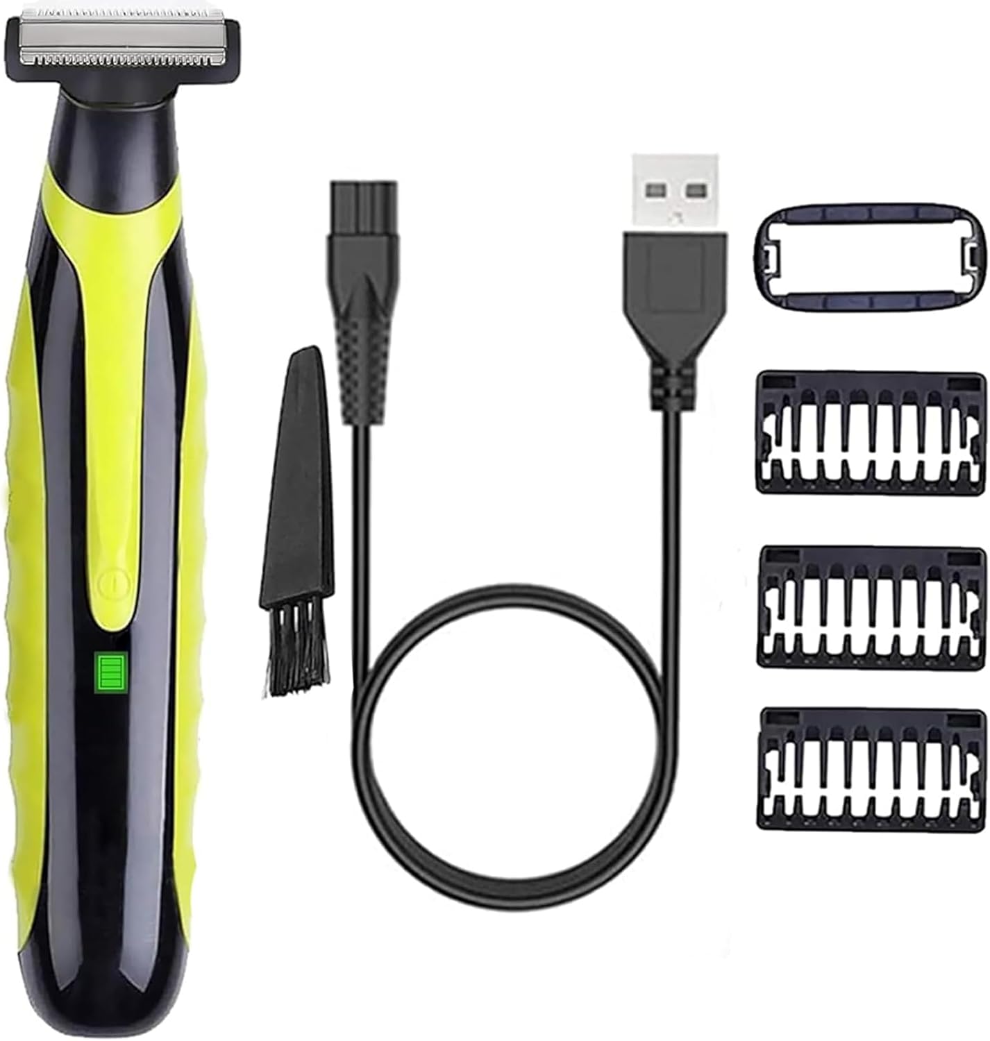 INVODA Men's Electric Shaver & Beard Trimmer - Rechargeable Wet/Dry Razor with 3 Precision Guards, Skin Protector Waterproof Cordless Grooming Kit for Face & Body