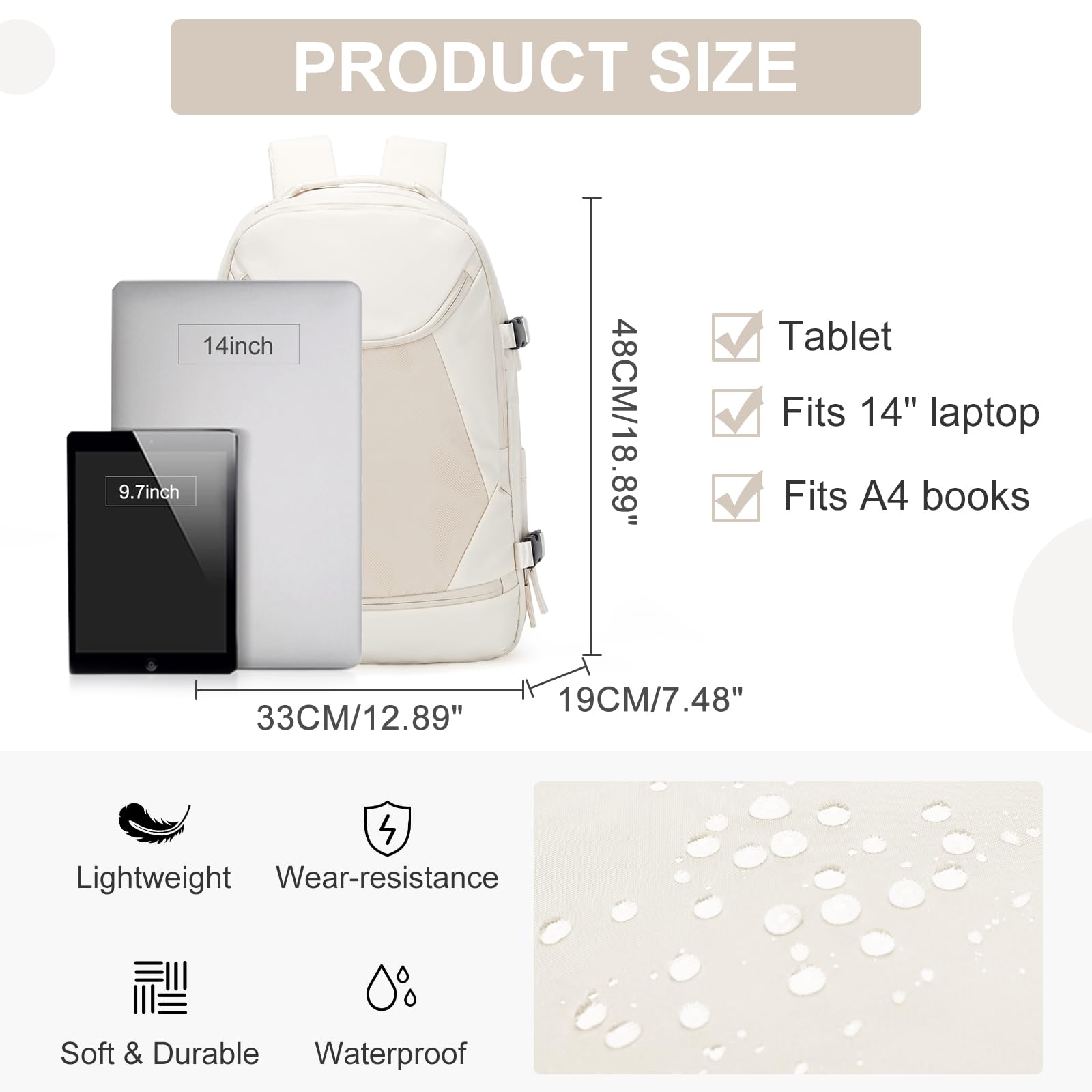 SZLX Zaino da viaggio grande da donna da viaggio zaino da escursionismo sportivo da esterno impermeabile zaino da scuola casual laptop da 14 pollici con porta di ricarica USB scomparto per scarpe