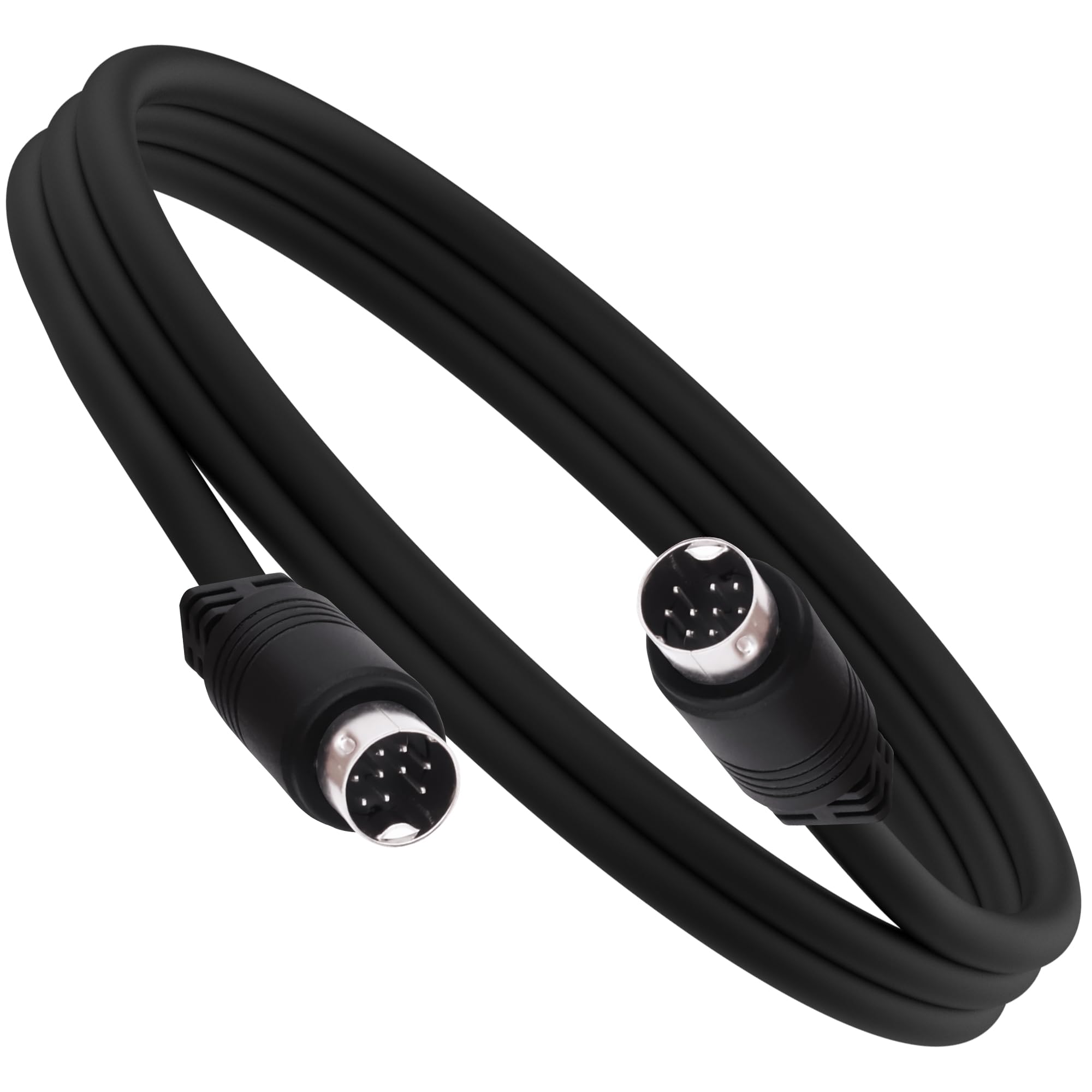 YARCHONN S-Video Cable Mini Din 9 Pin SVideo Extension Cable 9 Pin Mini Din SVHS Lead Cord Male to Male Connector for HDTV VCR DVD Projector Camera Camcorders -2M