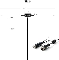 Vista 4 de Antena dipolo universal de radio FM, 75 ohmios, 16 pies, enchufe macho con tornillo F para el hogar, audio AV, receptor estéreo