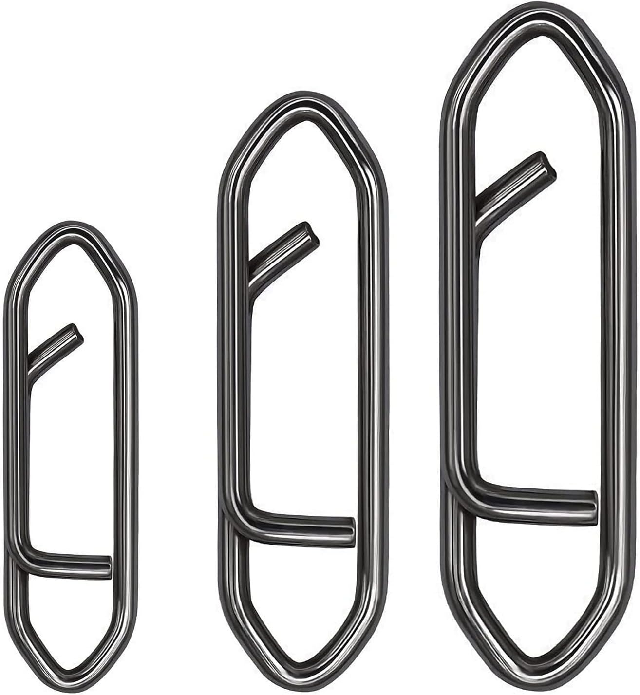 50Pcs Fishing Line Leader Clips Wire Quick Change Release Fishing Snaps Power Swivel Lures Freshwater Saltwater Speed Fish Stringer High Strength Carbon Steel Corrosion Resistant 18mm-50pcs/50BL