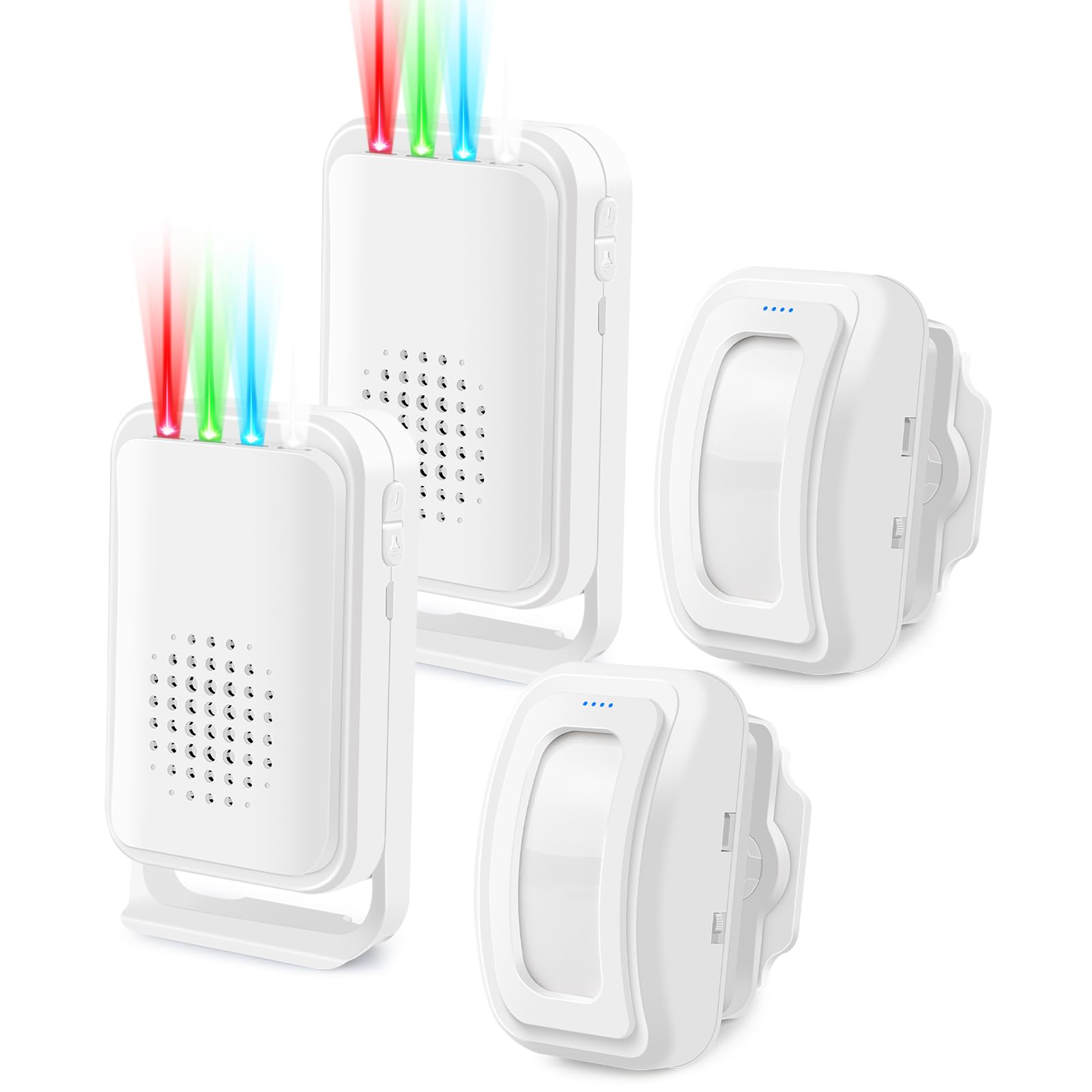 2Pack Motion Sensor Doorbell, Wireless Motion Sensor Door Chime, Motion Sensor Detector Door Chime, Wireless Welcome Doorbell LED Indicators for Indoor Home Business Store Office School