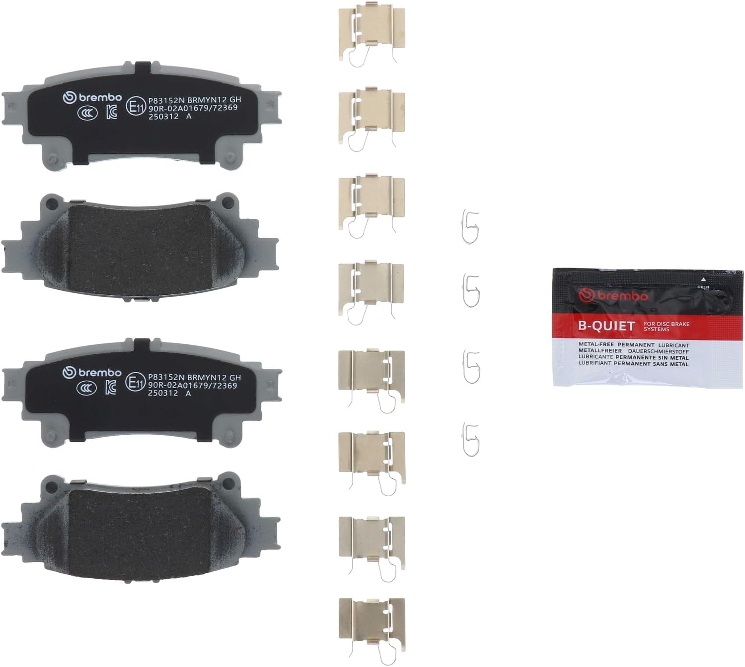 Brembo P83152N Premium Ceramic Rear Disc Brake Pad Set LEXUS/TOYOTA/TOYOTA (GAC) OE# 044660E010