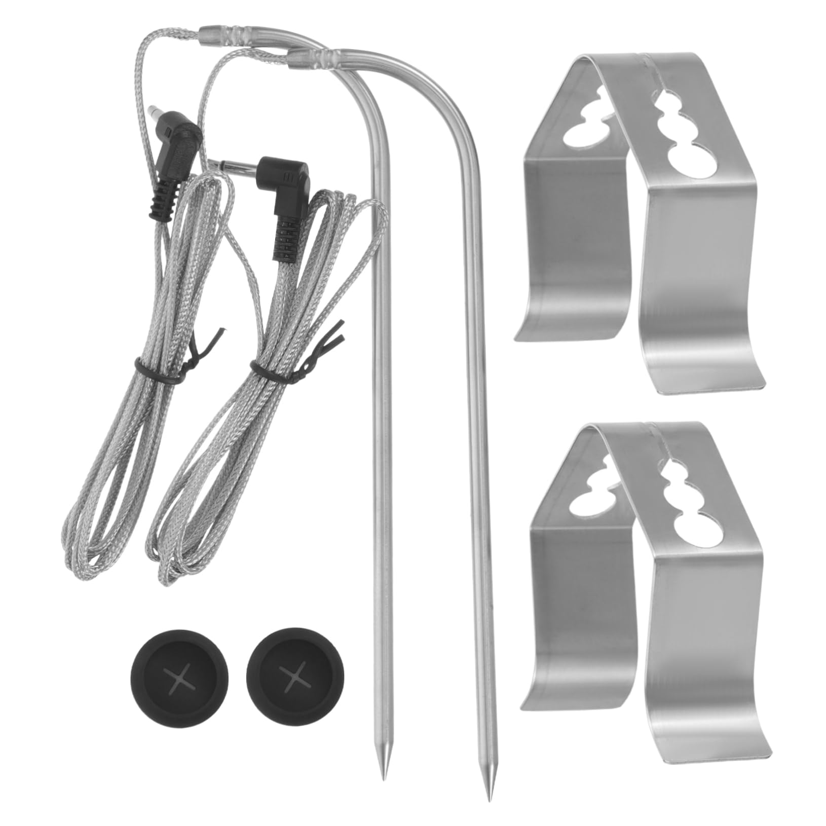 VANZACK 2 Sätze Bbq Temperaturfühler Hochtemperaturbeständiger Grillthermometer mit Silikongriff für Fleisch und Lebensmittel Präziser Temperatursensor für Grill