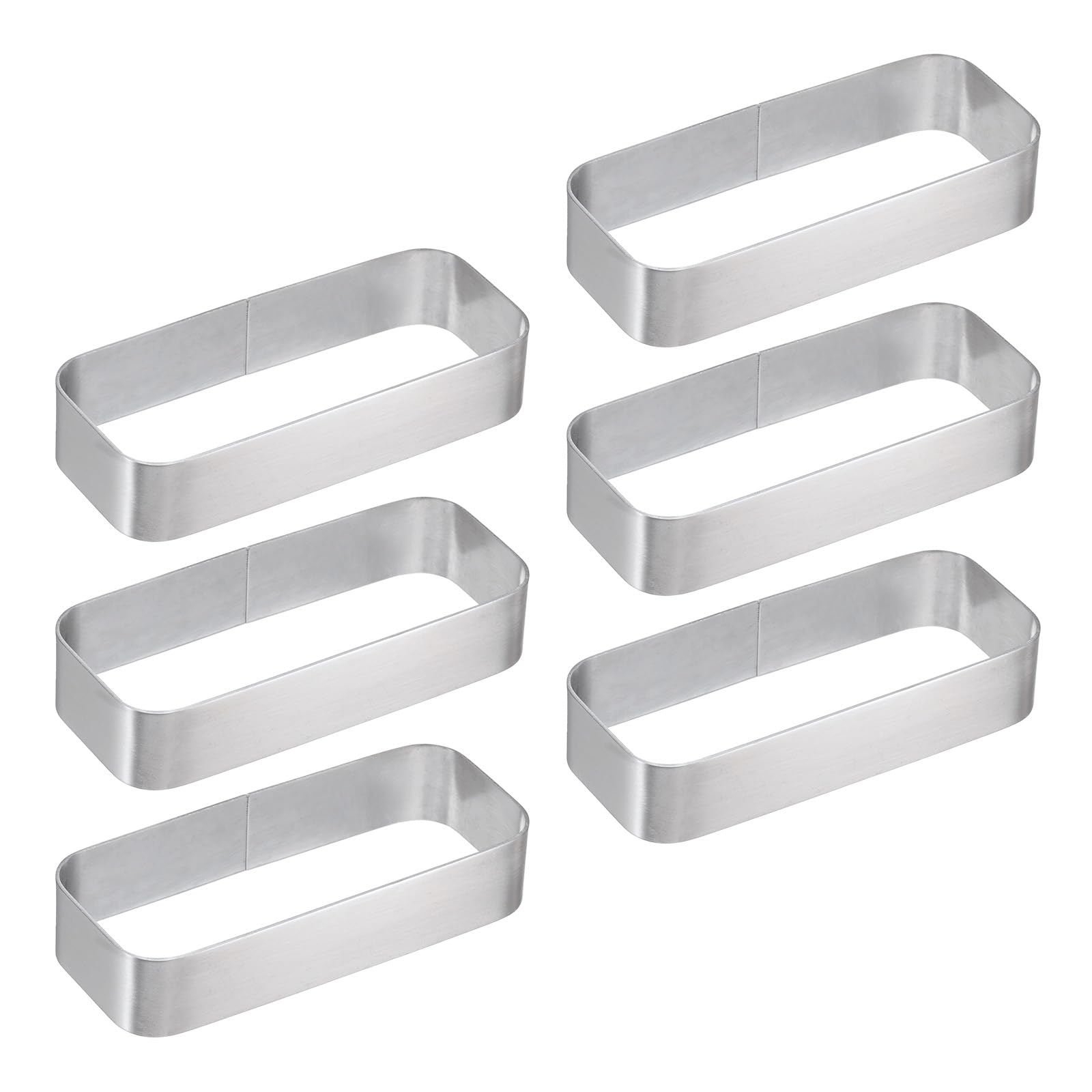 Anillos cuadrados para tartas uxcell, pack de 6 moldes para crear postres y mousses individuales