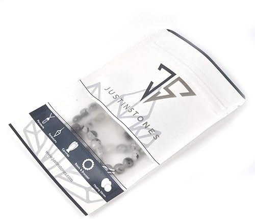 Miniatura 3 de Cuentas sueltas de cuarzo rutilado negro natural de 0.315 in, moneda facetada Discoid, cuentas sueltas de 15 pulgadas para hacer joyas de bricolaje