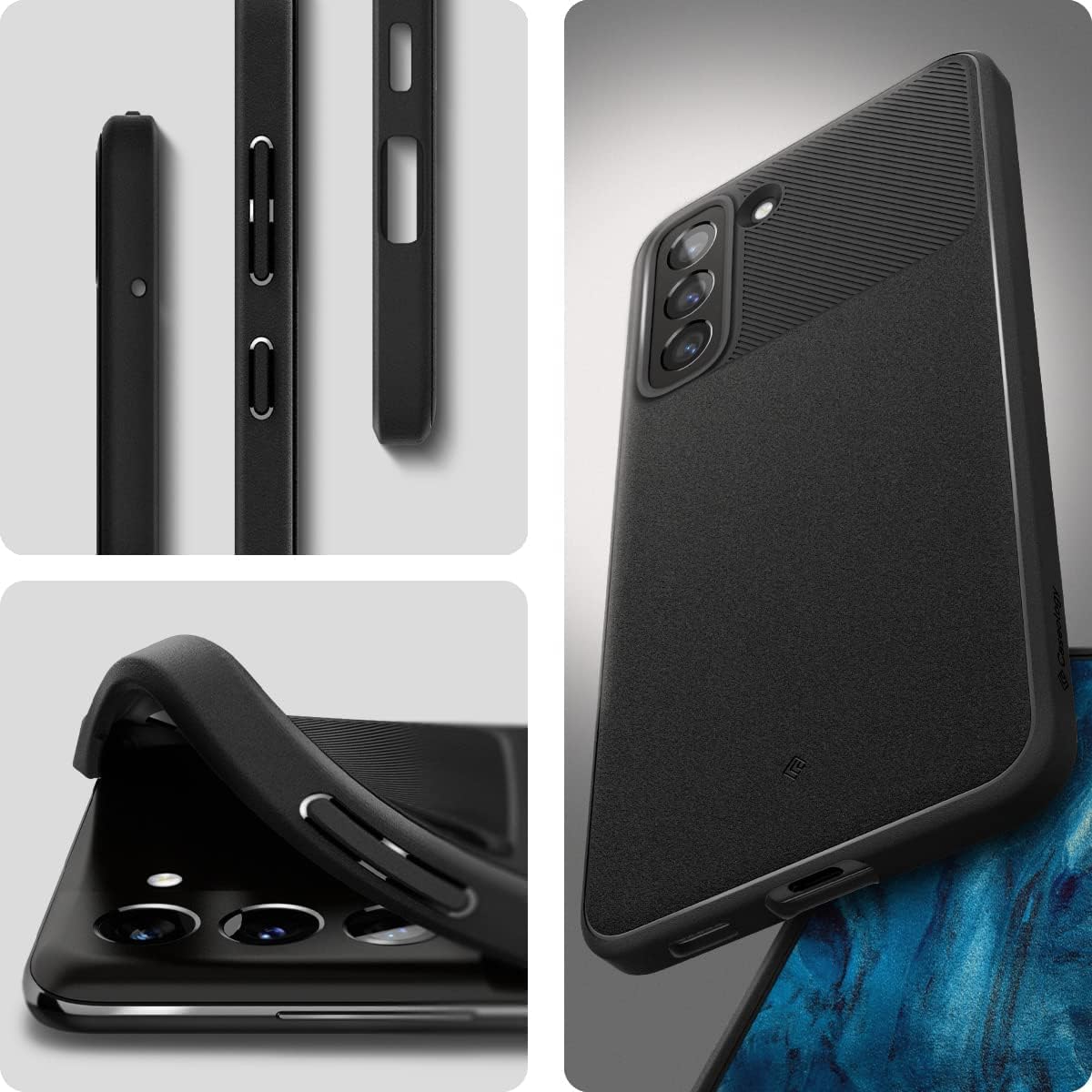 Caseology Cellular Phone Case, Samsung Galaxy S21 FE, Galaxy S21 FE 5G (2021), Thermoplastic Polyurethane, Military Grade Protection, Wireless Charging Compatible, Matte Black