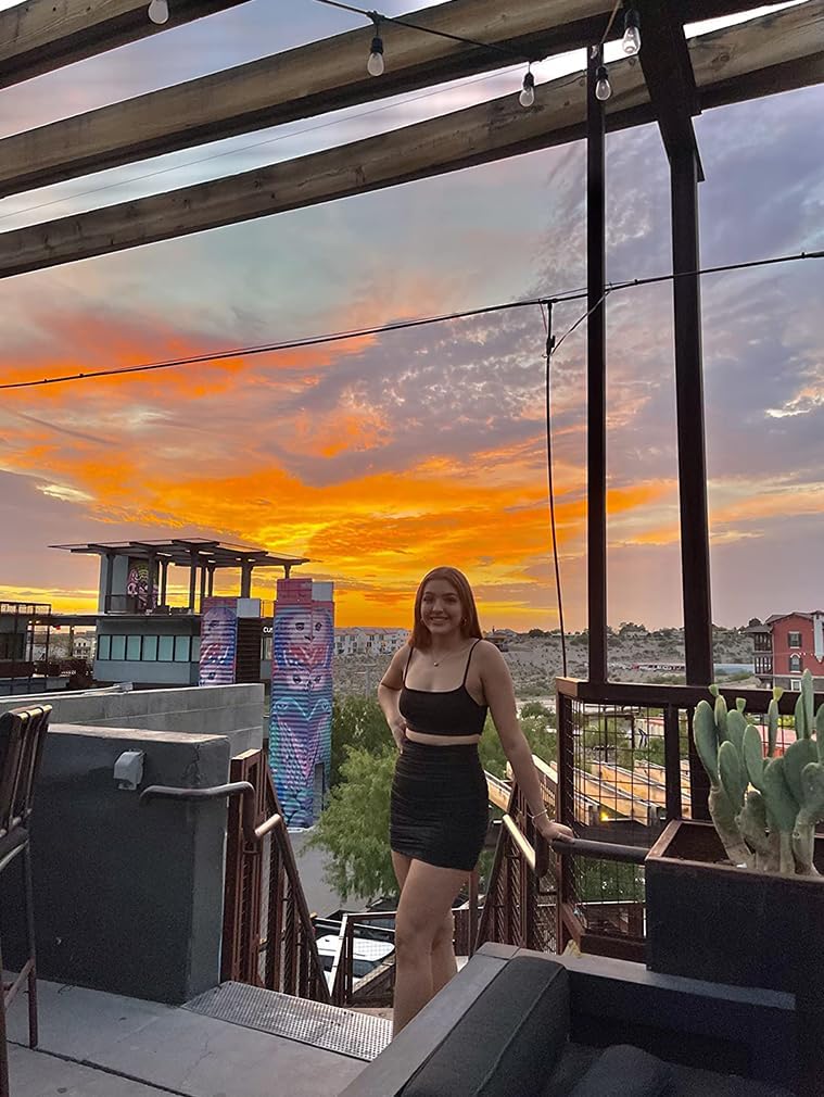 BEAGIMEG Women's Ruched Cami Crop Top Bodycon Skirt 2 Piece Outfits Dress - Image 6