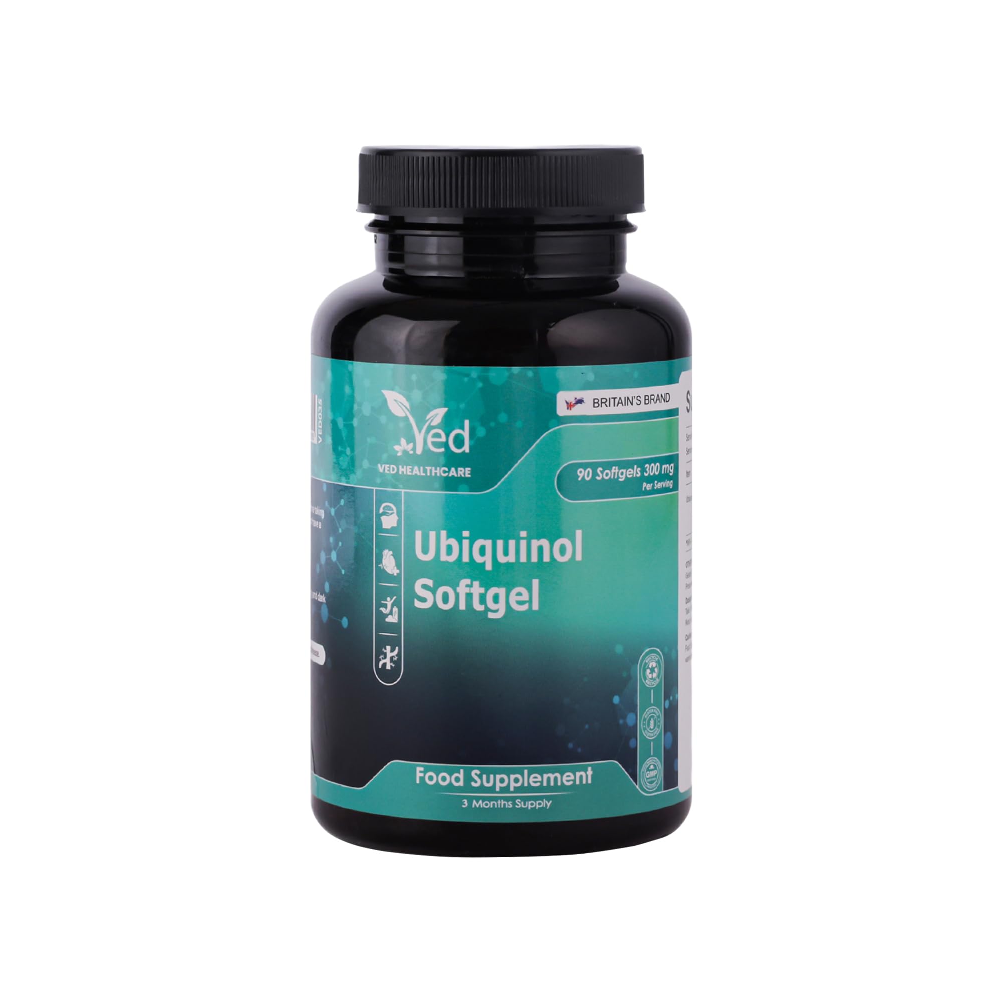 Ubiquinol 300mg, 90 Softgels, Enhanced Bioactivity CoQ10