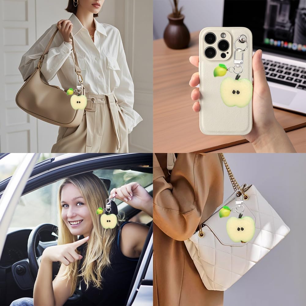 Cute Fruit Keychain, Purse Bag Charms for Handbag Cherry Strawberry Lemon Watermelon Pineapple Pumpkin Charm - Image 3