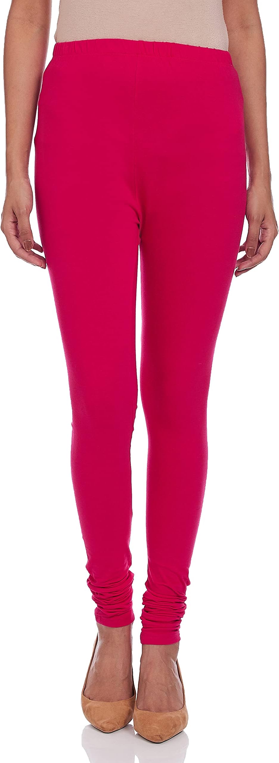 Aurelia Womens Pink Solid Churidar