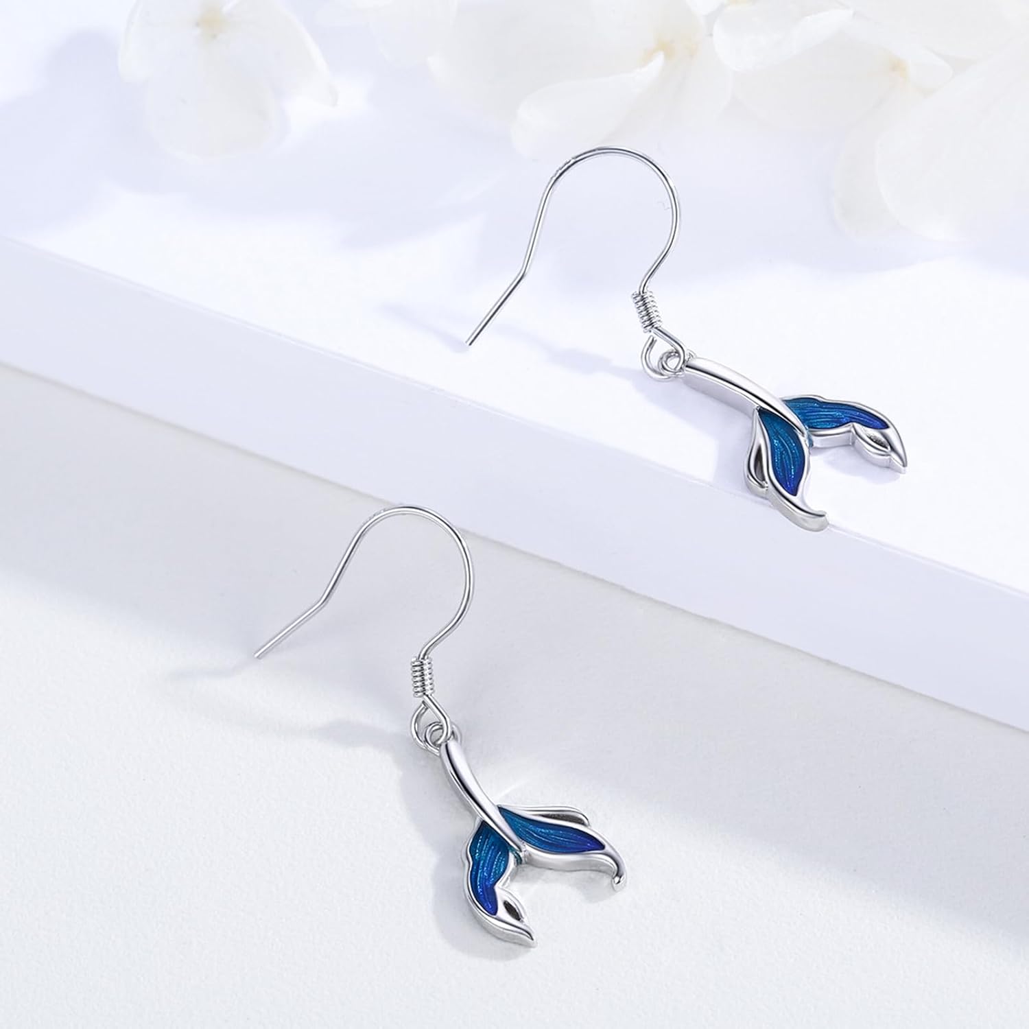 CUOKA MIRACLE Mermaid Earrings S925 Sterling Silver Mermaid Earrings For Women Mermaid Tail Earrings Mermaid Jewelry Gifts For Women - Image 3