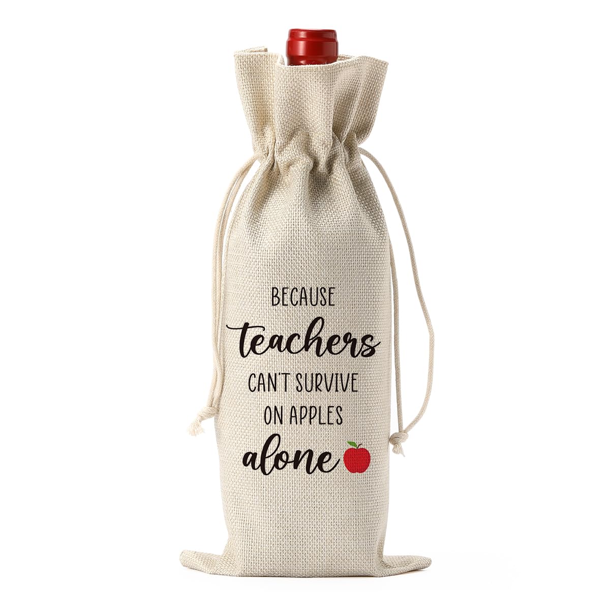 Funny Teacher Gifts for Women, Teacher Wine Bag, Teachers Valentines Day Retirement Appreciation Birthday Gifts for Teachers，Teachers Wine Bottle Bags