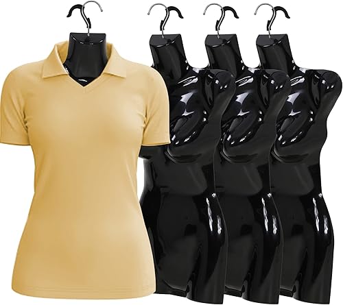 Juego de 4 cuerpos de maniquí femenino, torso de maniquí colgante de 27 pulgadas de altura con gancho, forma de medio vestido de plástico para ropa,