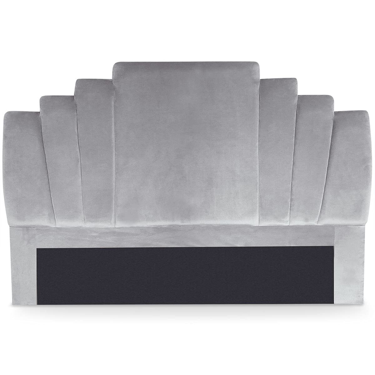 Menzzo Tête de Lit Arena 180 cm en Velours Argent – Tête de Lit Design Capitonnée pour Lit 180 cm – Déco Chambre Moderne Élégante et Confortable