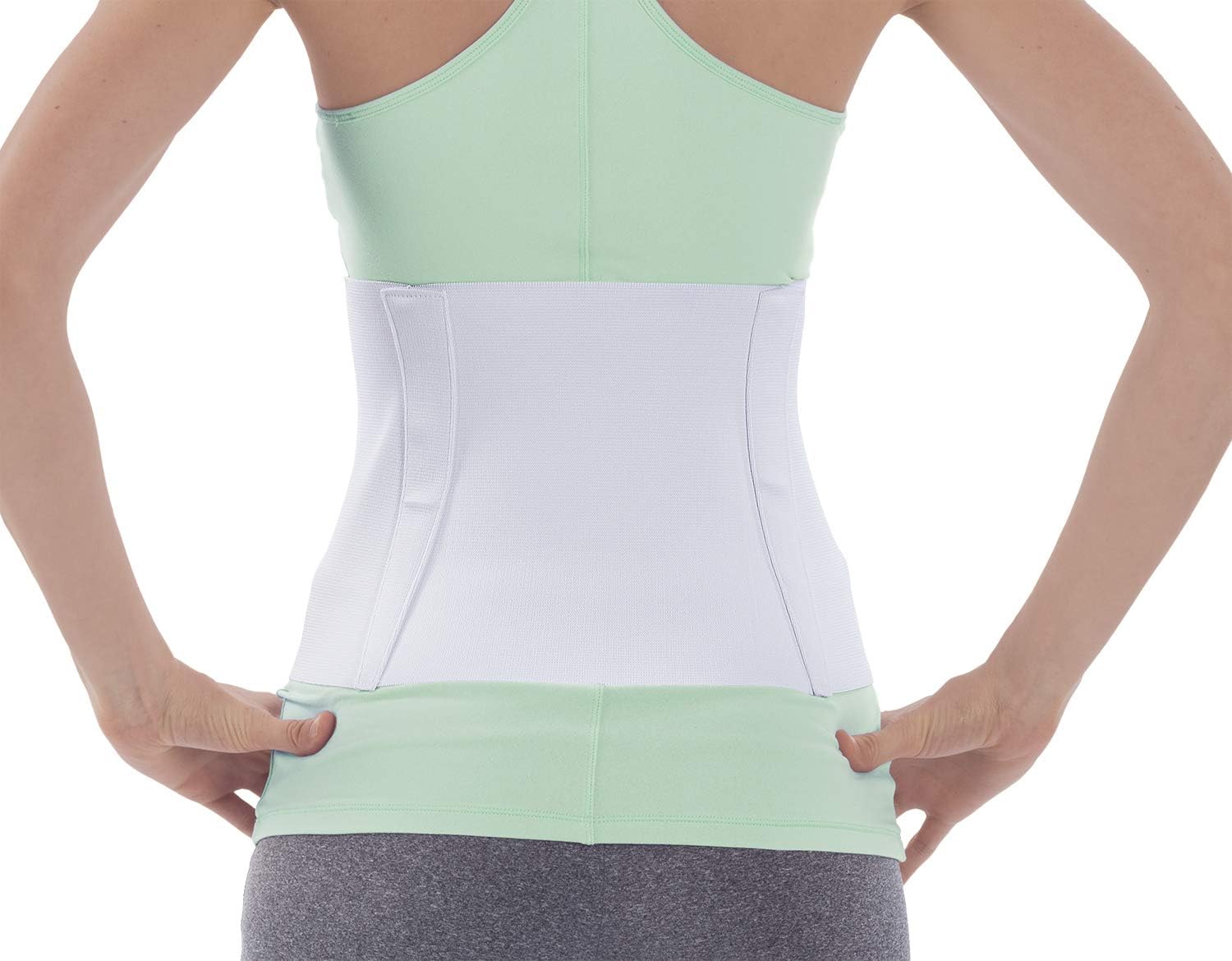 Tapered Abdominal Binder - Firm Compression Wrap - Breathable Stomach Support Post Injury or Surgery - with Contoured Body-Specific Design - 24-30 Inch - Made in USA