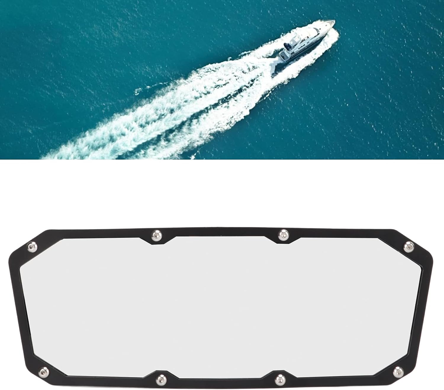 Pilipane Adjust Marine Rearview Mirror, Marine Rearview Mirror, Yacht Rearview Mirror, UTV Rear View Mirror, for Ranger 500 570 1000 XP 900, Wide Angle