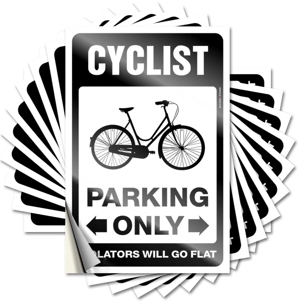 Cyclist Parking Only Crazy Boys - Saying Window Removable Vinyl Decal(8X12CM)
