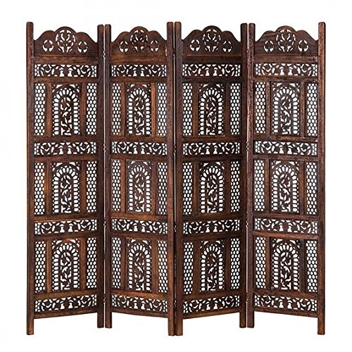 Craftatoz Wooden Partitions Wood Room Divider Partitions for Living Room 4 Panels Room Dividers