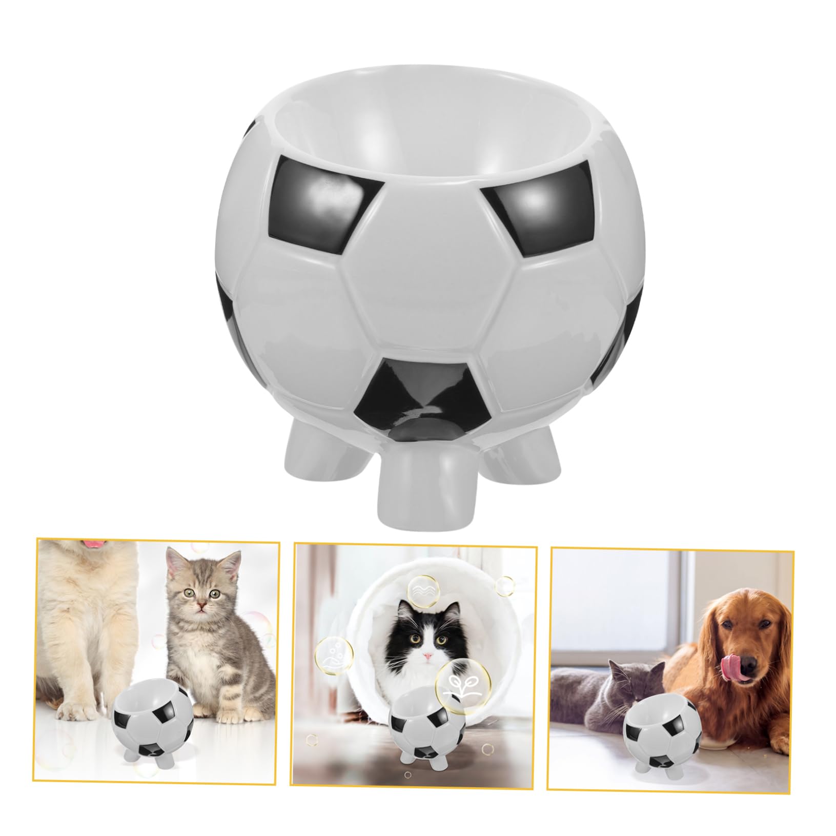 Ciotola per Animali da Calcio in Ceramica Facile da Lavare | Pappa Gatto e Cane, Texture Liscia, Uso per Pet Supply, Adatta a Ogni Occasione