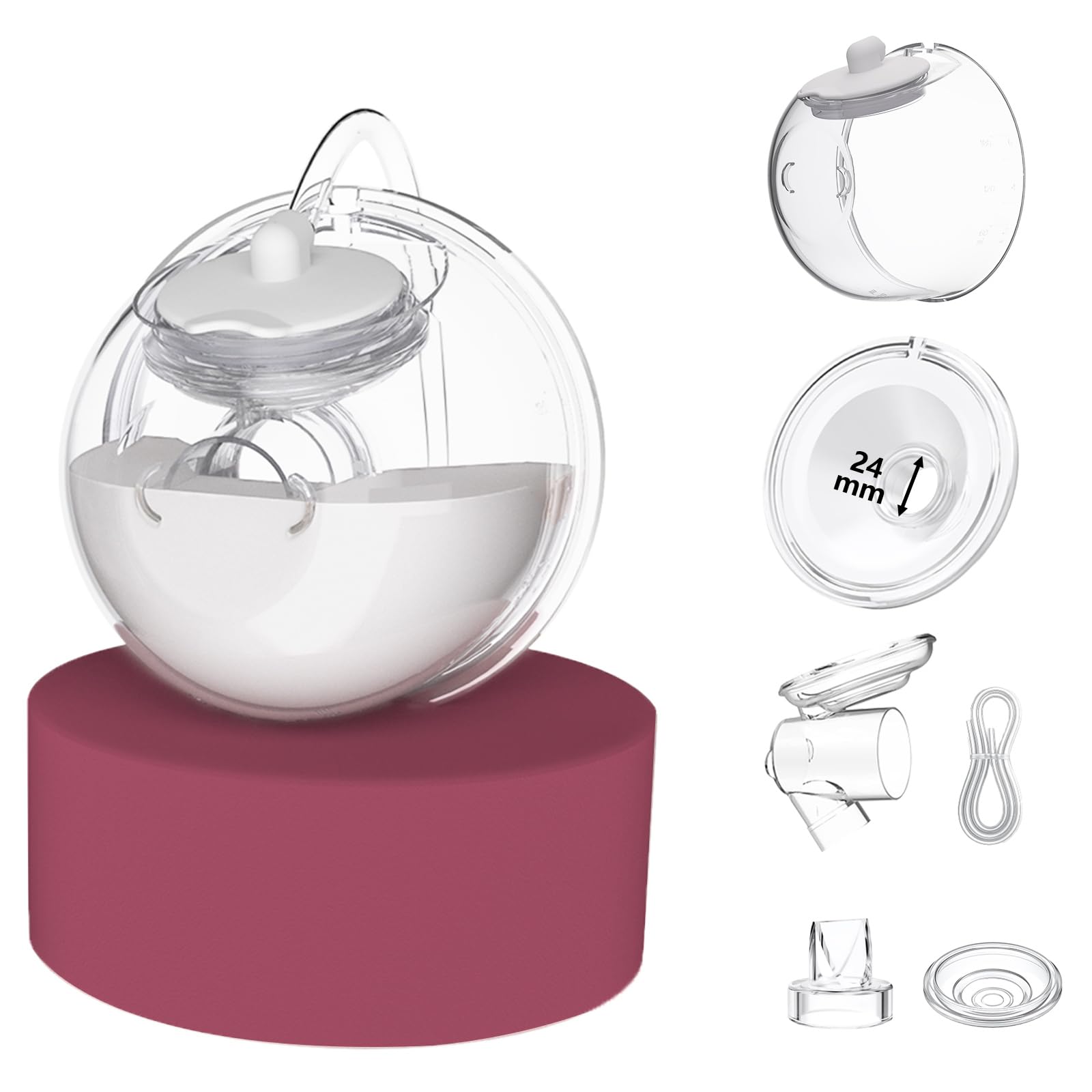 Photo 1 of 1 Set 19mm CaraCups Wearable Milk Collection, Hands-Free Collection Cups Compatible with Spectra S1/S2/9 Plus/SG, Fit for Medela/Lansinoh, 99.9% Separable Electric Breast Pumps