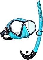 Vista 1 de Tilos Spawn - Juego de esnórquel con máscara de camuflaje para pesca submarina, buceo libre, buceo, esnórquel