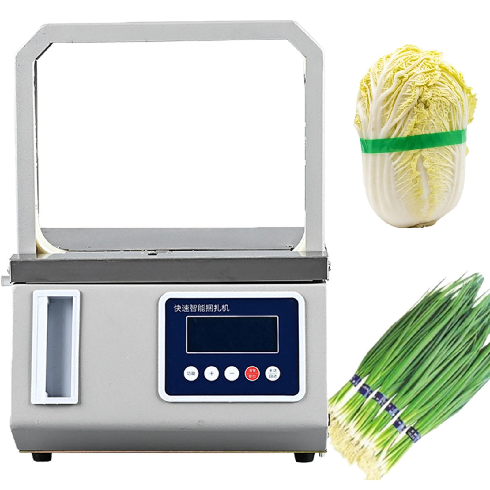 ylpddmm Automatic O-P-P Tape Strapping Machine, Photoelectric Induction Vegetable Tying Machine,packaging machine for Printed Materials Supermarket Industry 8.6 * 8.6in