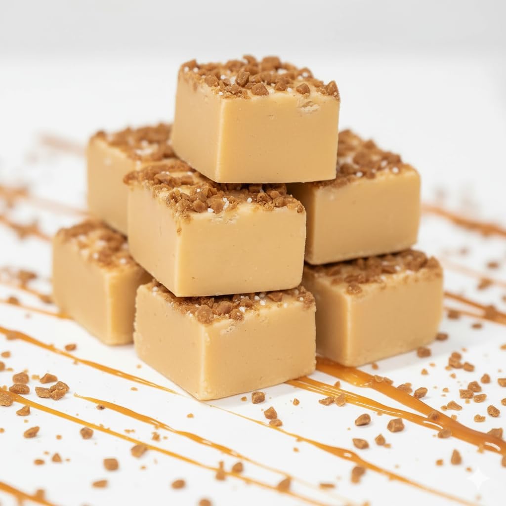 Valley Fudge, Salted Caramel Toffee, Fresh Artisan Fudge, Real Butter, Gourmet Candy, Half Pound Package