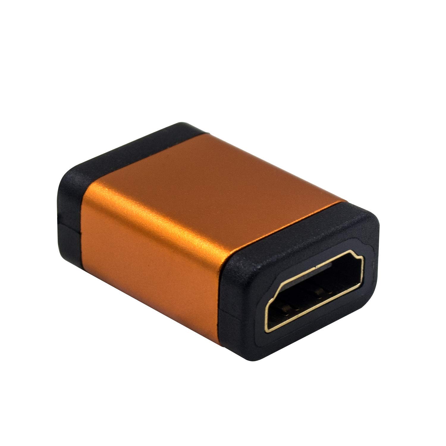 Duttek HDMI Coupler, HDMI Female to Female Adapter, Gold-Plated HDMI Connector Supports 4kx2k@60HZ Ethernet, 3D Video, UHD, HDR, HDCP and More (Orange)
