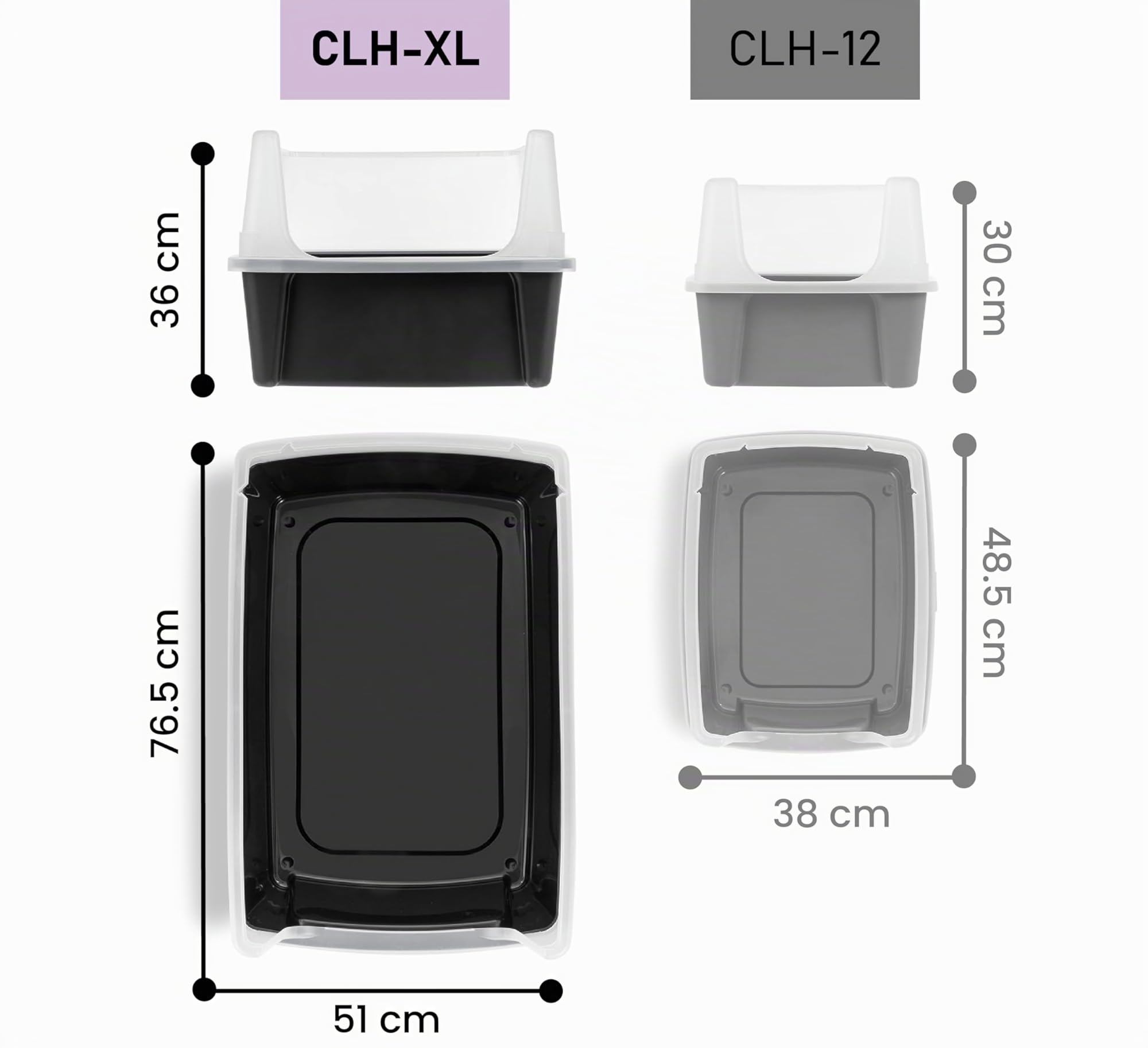 IRIS USA - Caja de arena extragrande para gatos grandes y hogares con múltiples gatos, protector de dispersión de cara alta, fácil de limpiar, 30 pulgadas de largo x 20 pulgadas de ancho x 14 pulgadas