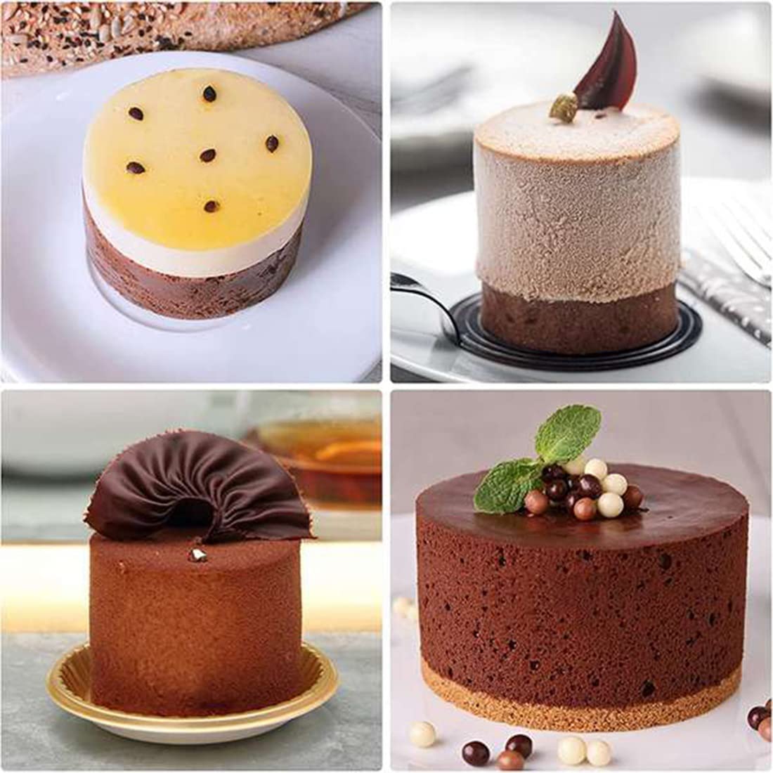 Kopinma 10 stuks roestvrijstalen mousse ringen ronde koekjessnijders cakevorm keuken bakken gebak gereedschap voor taart, fondant