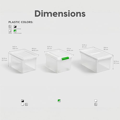 Miniatura 6 de IRIS USA Letter  Legal - Contenedores de almacenamiento de plástico con tapa de cierre duradera y segura apilables y apilables paquete de 4 color