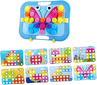 Hohopeti 1 Conjunto De Brinquedo De Quebra-Cabeça DIY Brinquedo De Cogumelo Quebra-Cabeças De Madeira Para Crianças Quebra-Cabeças De Madeira Combinando Pegboard De Mosaico Para Crianças