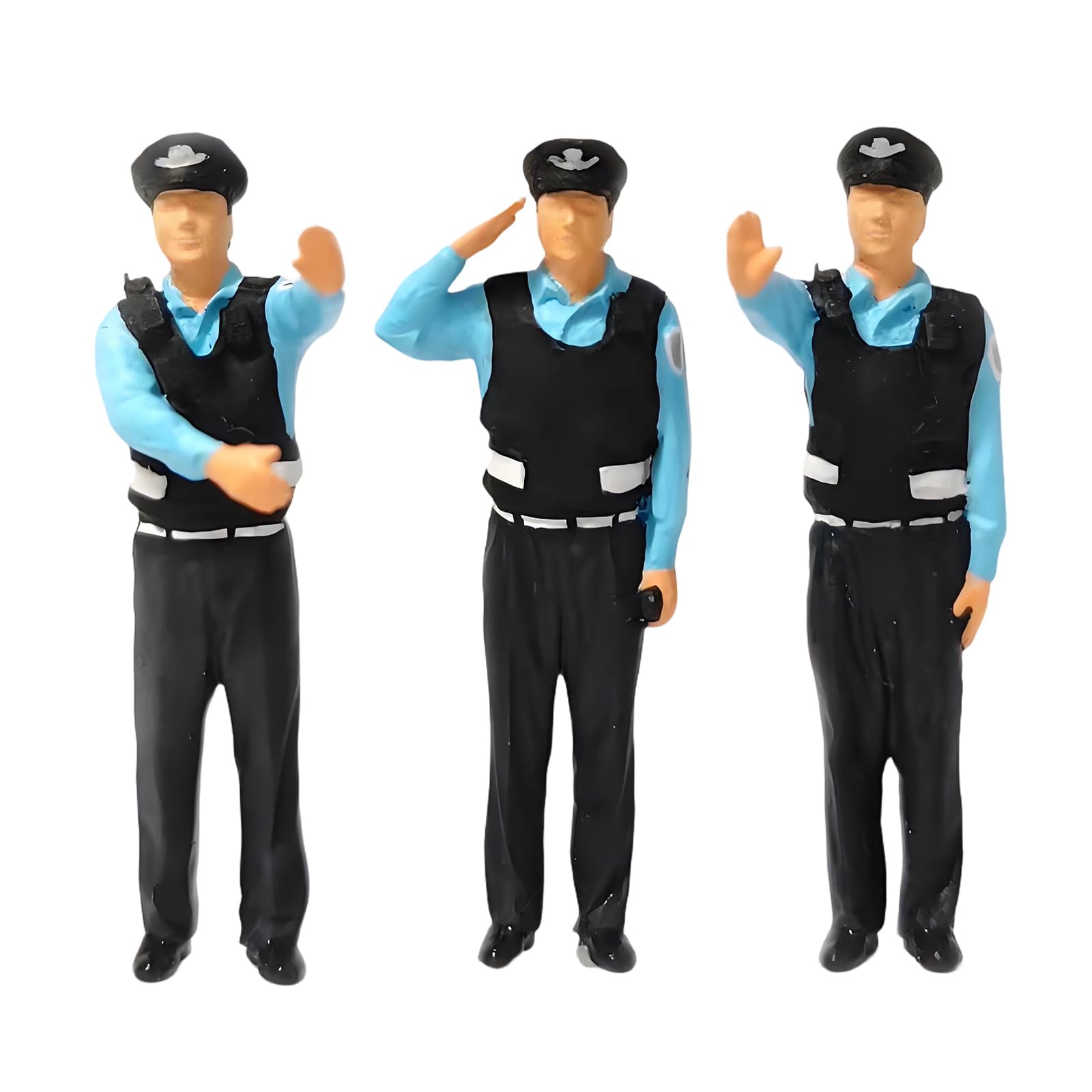 Xinsheinelry Tiny Resin Cop Officer Figures 1/64 Scale Resin Miniature Ornament for Dioramas Projects and Creative Display Miniature Transport Control Models