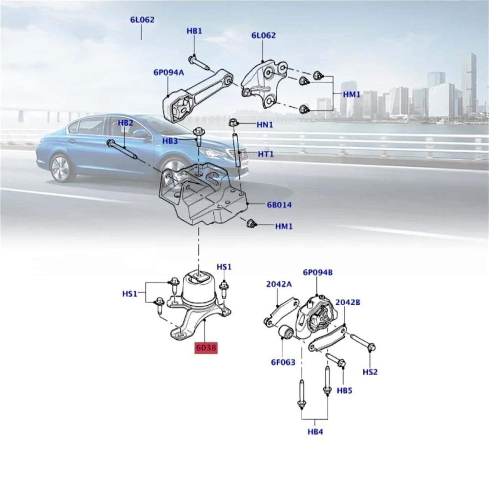 Generico Revisione del Motore Ricambi Riparazione Auto Supporto Motore per Volvo S80 S60 XC70 XC60 V60 31257674 31375722 30671245