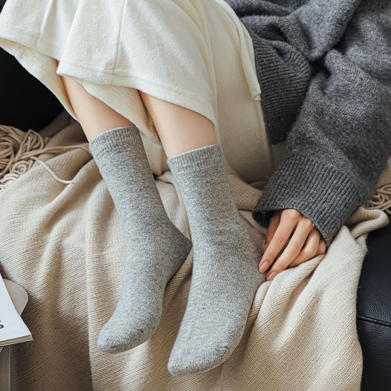 Unisex Cashmere Wool Crew Socks, Super Soft and Warm Fluffy Mid-Calf Socks for Women and Men4