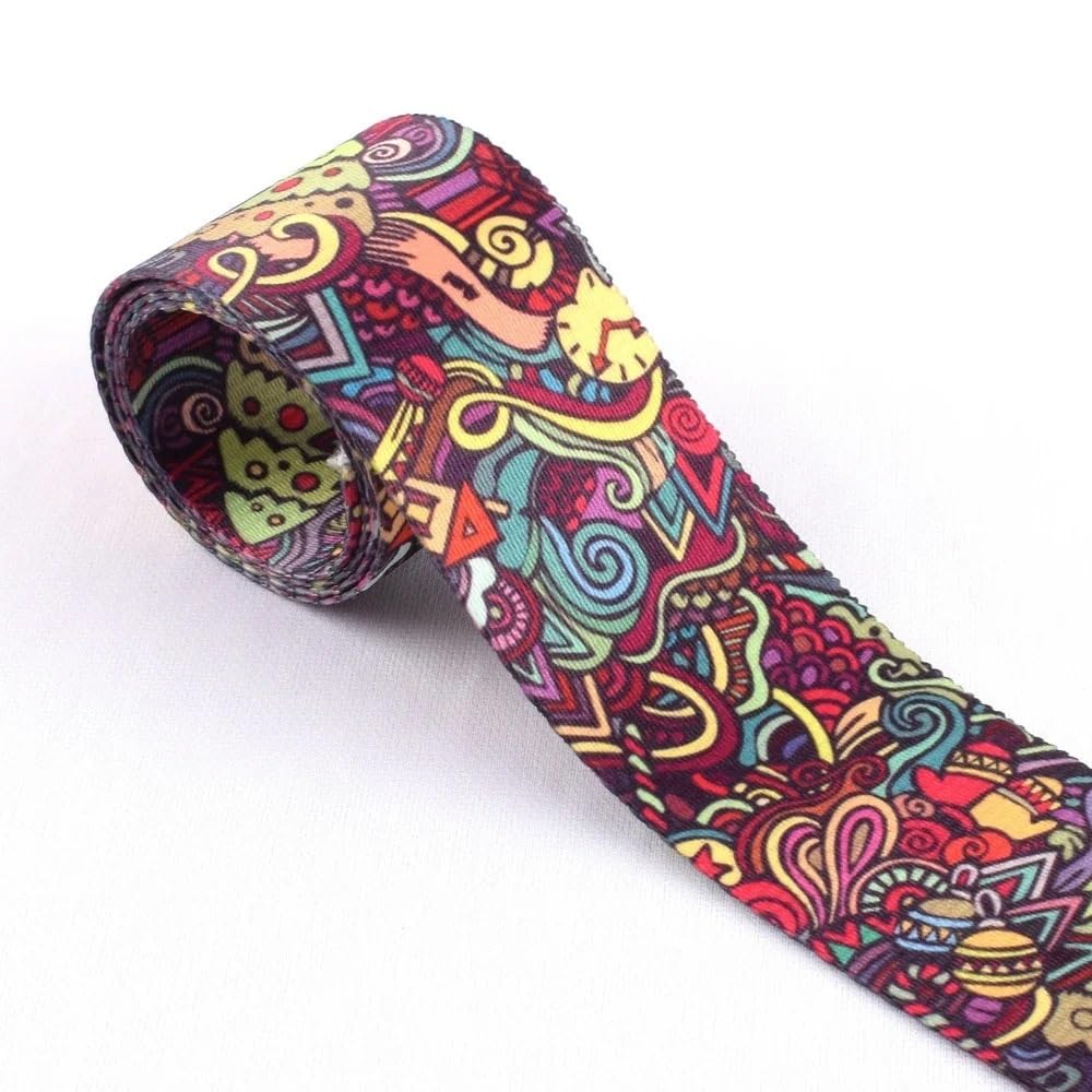 Webbing 5 Yards 38mm Colorful Webbing Strap Purse Ribbon Bag Straps Key Fob Luggage Belt Rope Dog Pet Collar Leash(13)