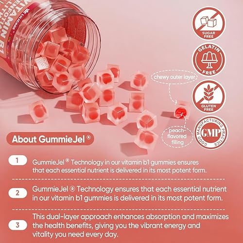 Miniatura 7 de Gomitas de complejo de vitamina B1 y vitamina B metilada, todas las vitaminas B, benfotiamina, tiamina e inositol, multivitaminas B1 B2 B6