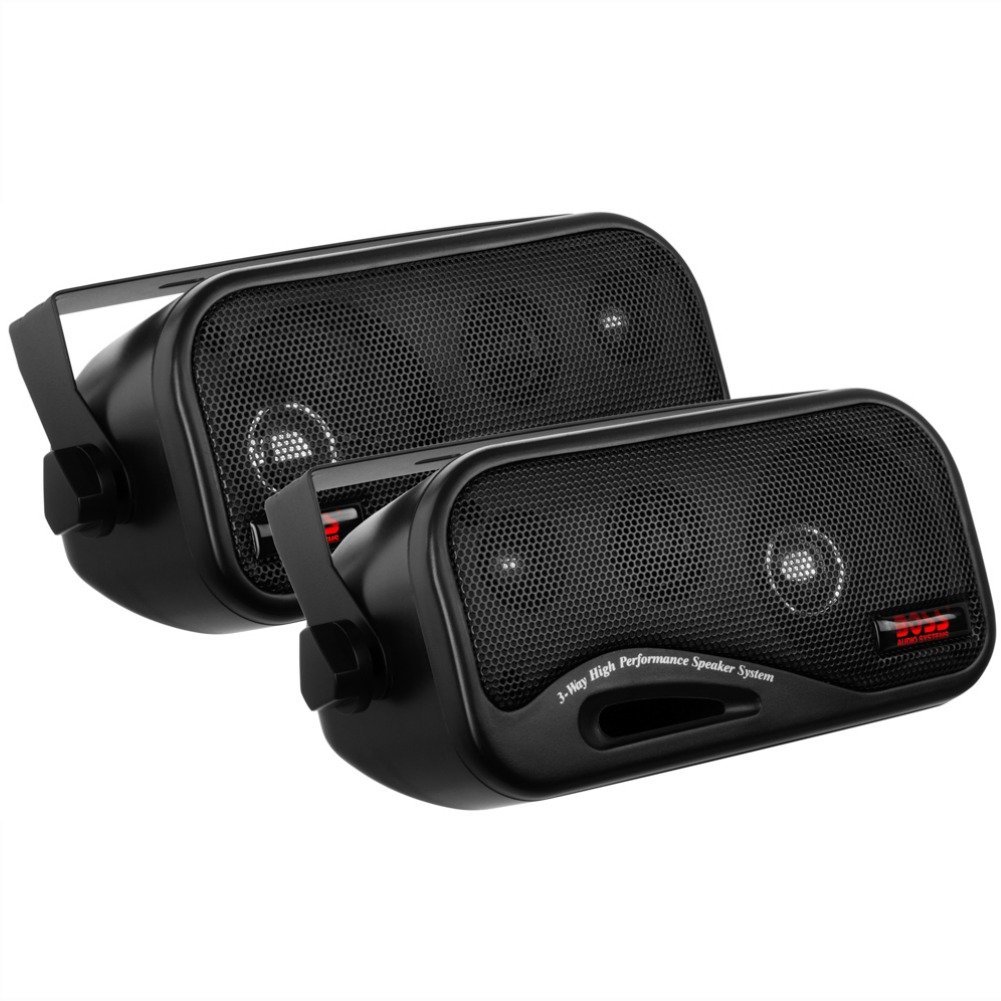 2 BOSS AUDIO SYSTEM AVA6200 AVA 6200 casse nere bass reflex 18,50 cm a 3 vie 100 watt rms 200 watt max per interni auto casa locali commerciali, a coppia