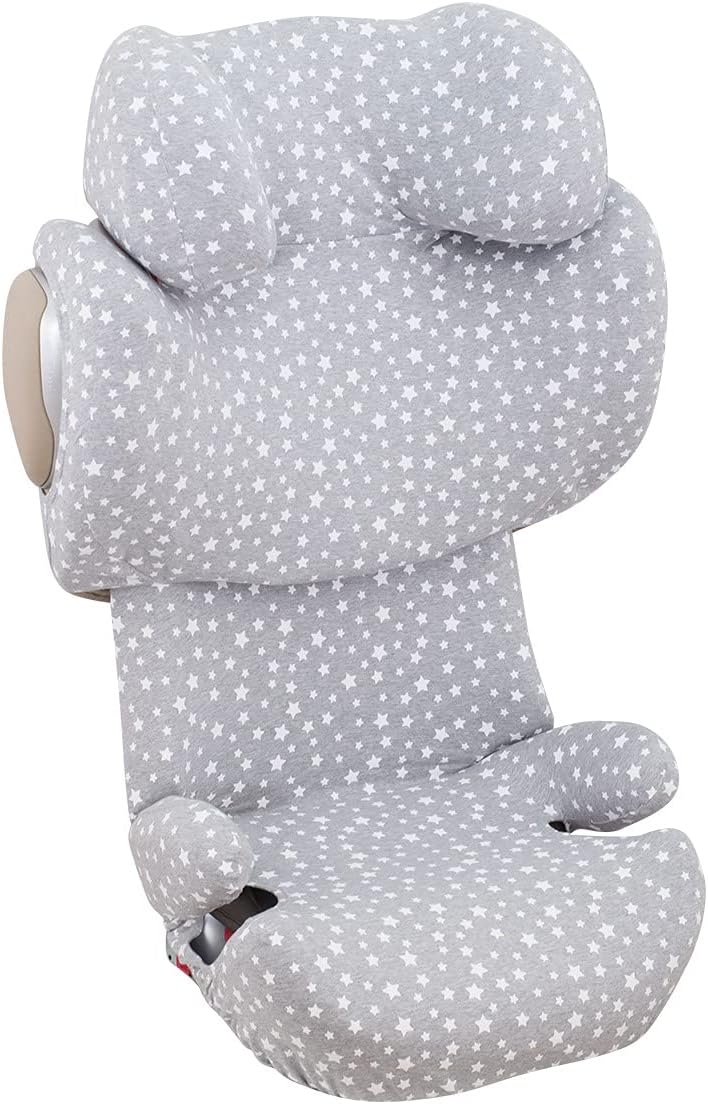 JYOKO KIDS Cover liner for car seat compatible with Cybex Solution Q2 Fix, Q3 Fix, Cybex Z Fix, Gb Elian (White Star) - Image 5