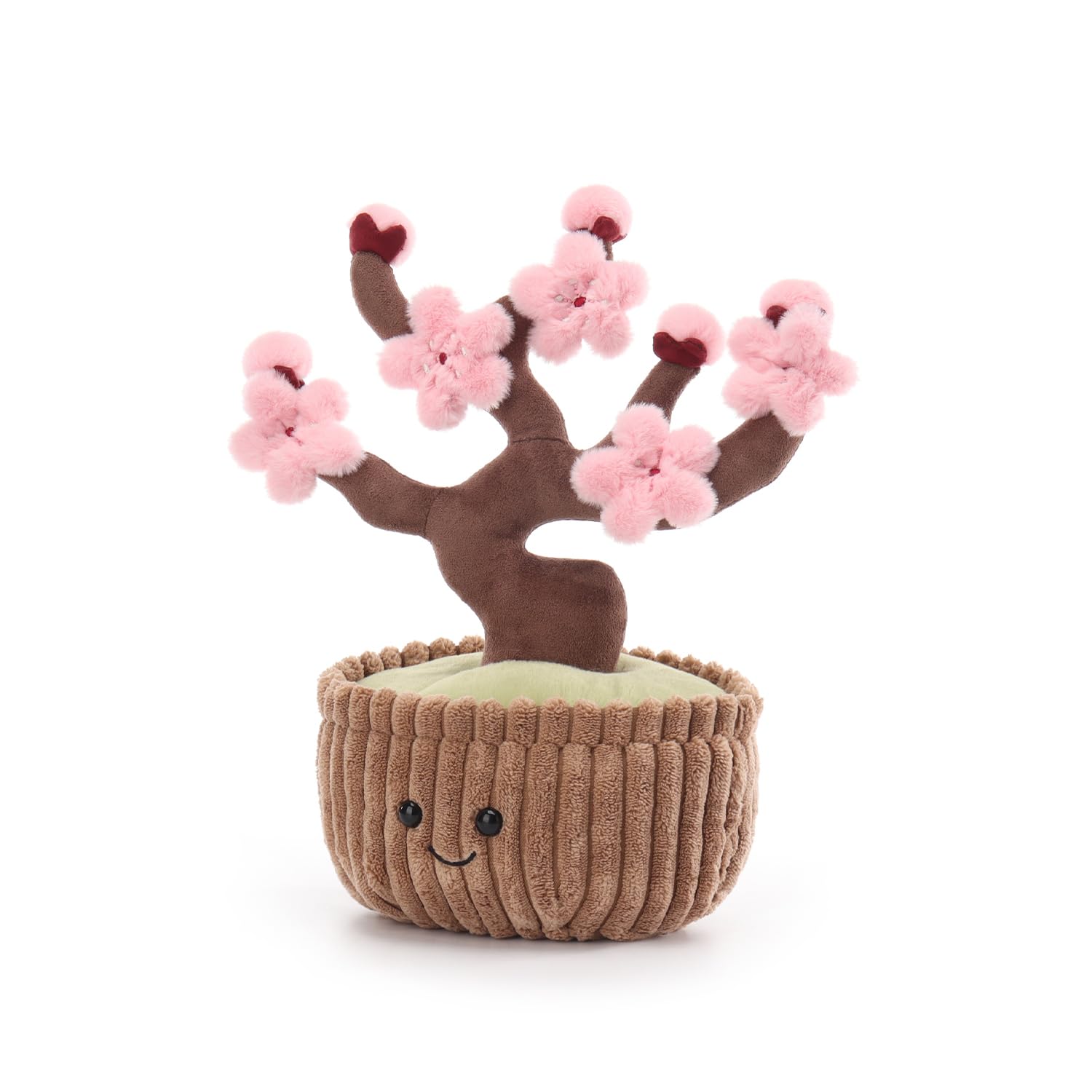 Apricot Lamb Fiori di ciliegio Pianta peluche per bambini, morbido e carino, per bambine e ragazzi, rosa, 25 cm