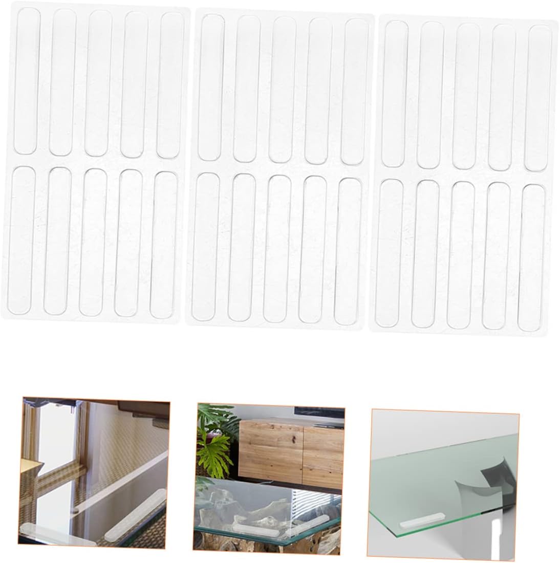30pcs Cabinet Door Bumpers Adhesive Sliders for Cabinets Glass Table Bumper Strips Silicone Pads