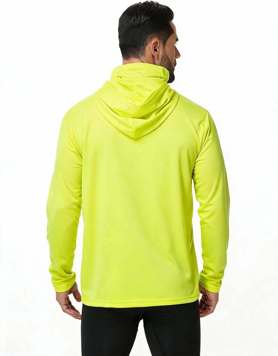 3-Pack Men's Sun Protection Hoodie with Face Cover, Lightweight Mesh Breathable Moisture-Wicking Quick-Dry Shirt