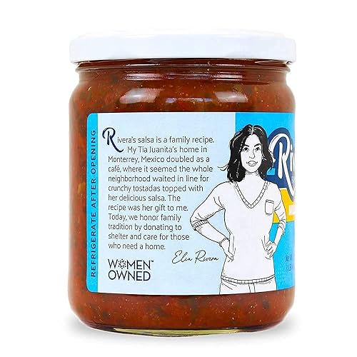 Miniatura 3 de Riveras Family Recipe Salsa mediana 16 onzas paquete de 4  lote pequeño totalmente natural sabor casero hecho con alimentos integrales jalapeño