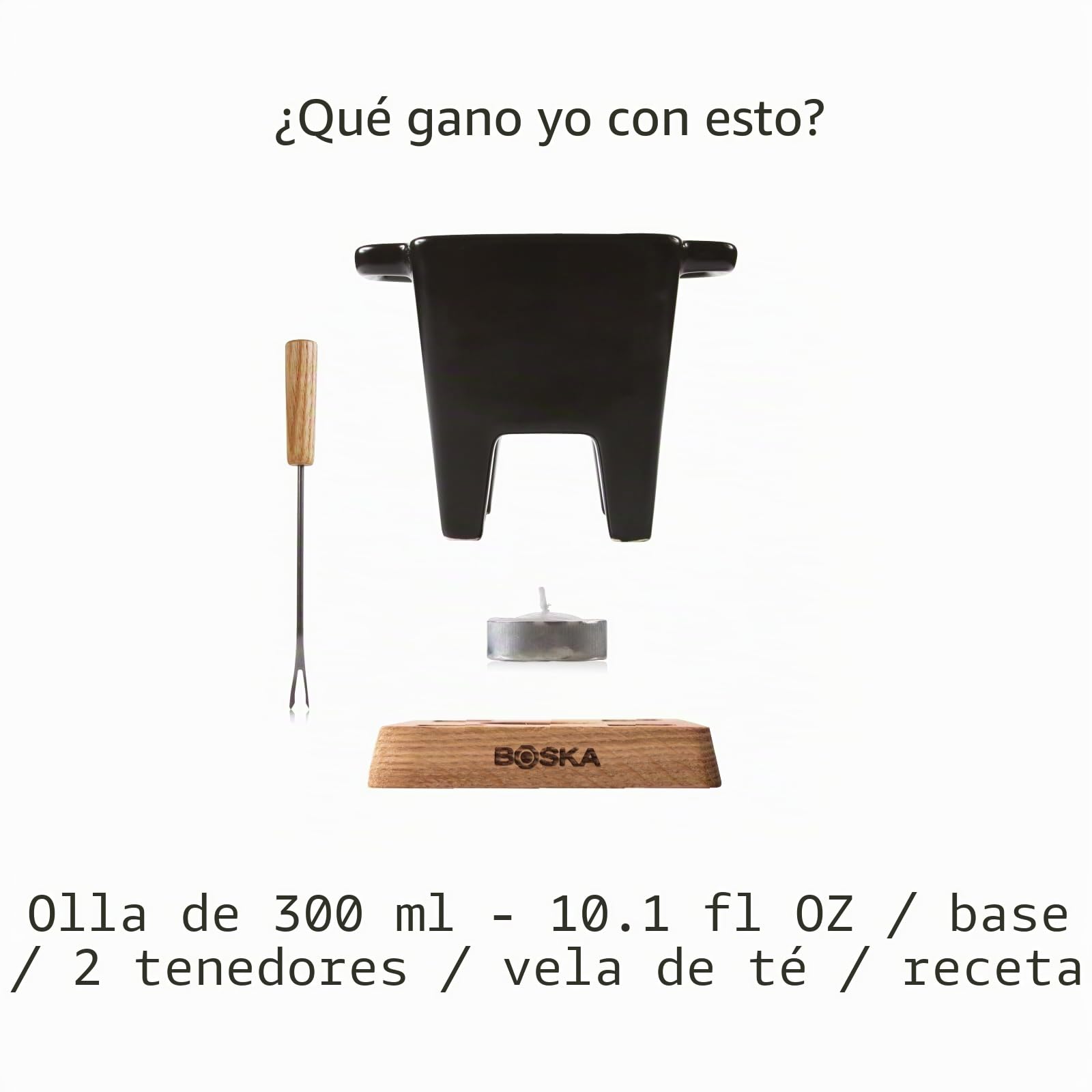 Boska Tapas Fondue Nero - por 200 gramos fondue de queso - 300 ml
